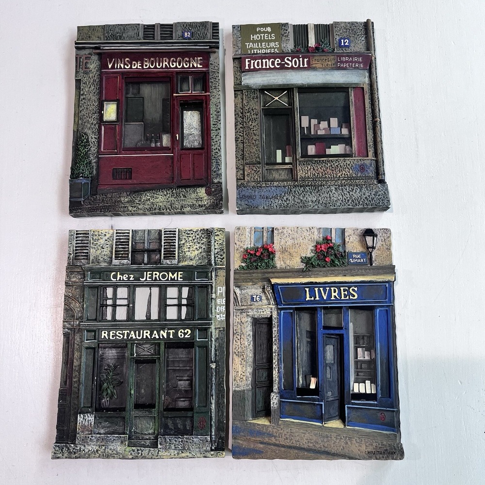 Chiu Tak Hak‎ 3D French Store Paris Plaque Set 4 Collection